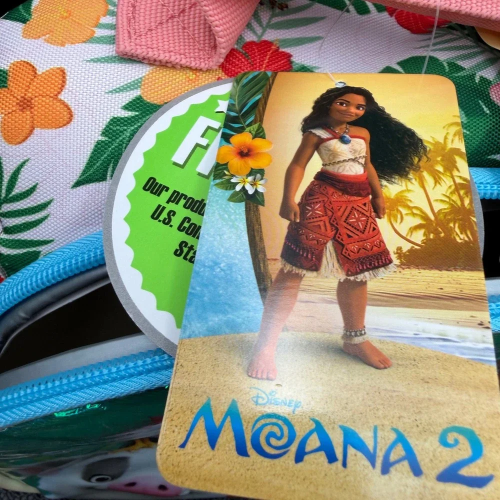 Disney Moana2 Insulated Lunch Bag Bioworld Princess Simea Pua Hei Hei Pink Green